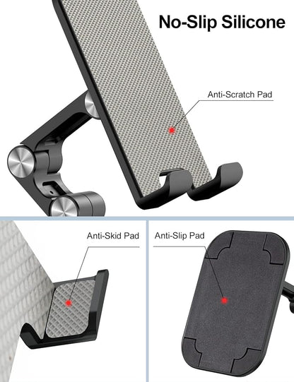 OCYCLONE Phone Stand, Adjustable Height and Angle Foldable Cell Phone Stand