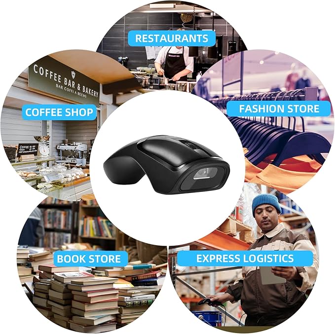 New Wireless Mouse Barcode Scanner, 2-in-1 Design 2D Handheld Barcode Scanner