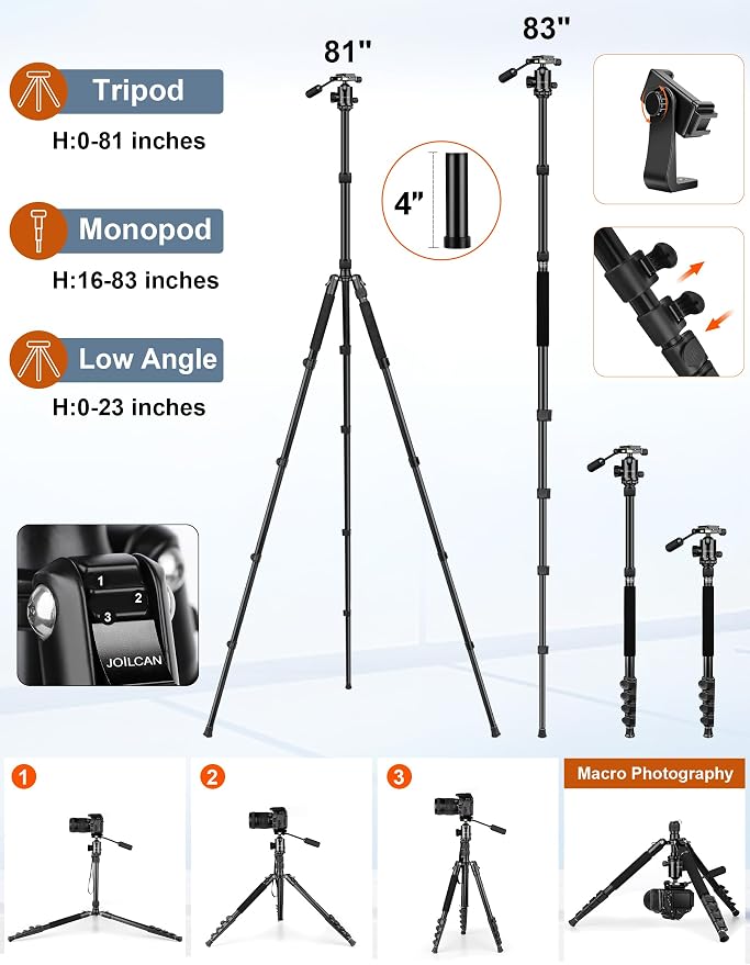 JOILCAN Camera Tripod, Heavy Duty Tripod