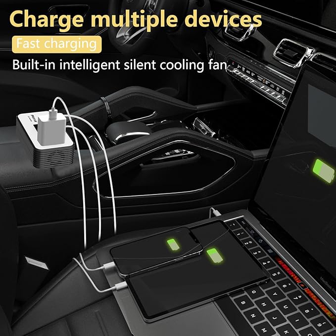 200W Car Power Inverter, PiSFAU DC 12V to 110V AC Car Plug Adapter Outlet