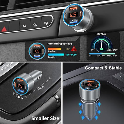 Car Charger USB C, 65W Dual 12V Cigarette Lighter USB Car Adapter
