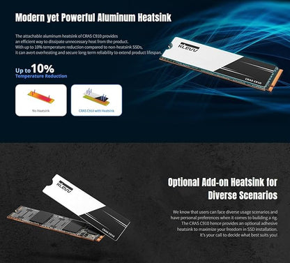KLEVV CRAS C910 500GB M.2 2280 NVMe PCIe Gen4x4 Laptop & Desktop Internal SSD