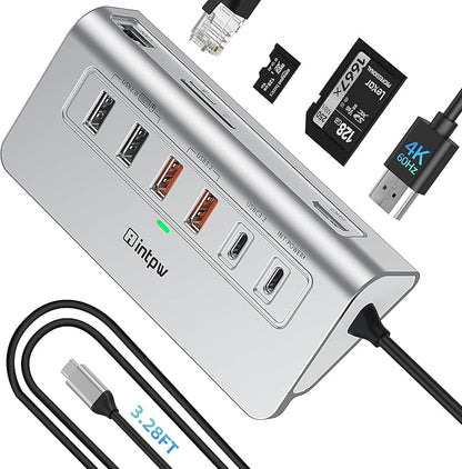 USB C Hub Ethernet, 10Gbps USB Docking Station 10-in-1