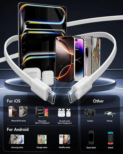 Retractable USB C Charger Wall Plug