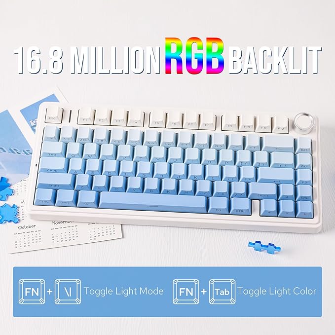 EPOMAKER x Aula F75 Gasket Mechanical Keyboard, 75% Wireless Hot Swappable