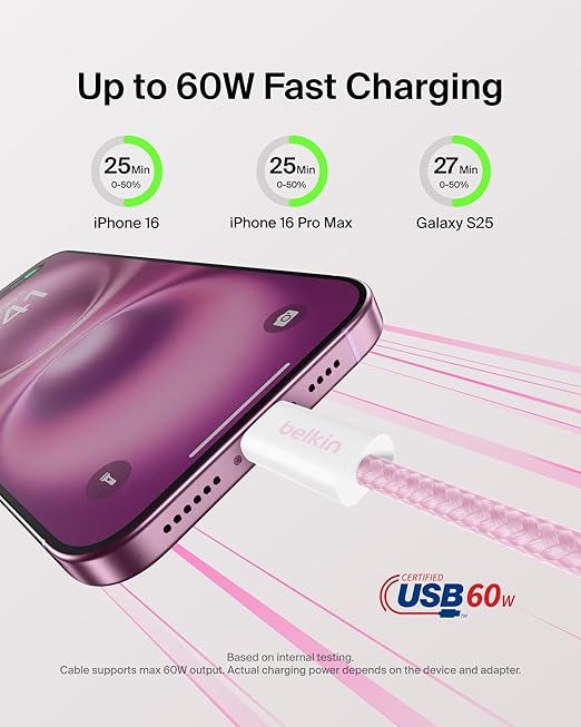 Belkin USB C to USB C Cable, 60W