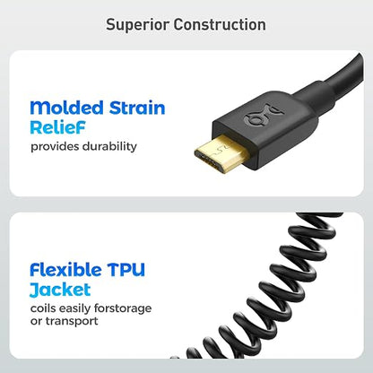 Cable Matters 2-Pack Coiled USB Cable 2-4 Feet