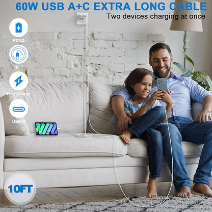 10FT iPhone 16e Fast Charger, iPad Pro/Air/Mini