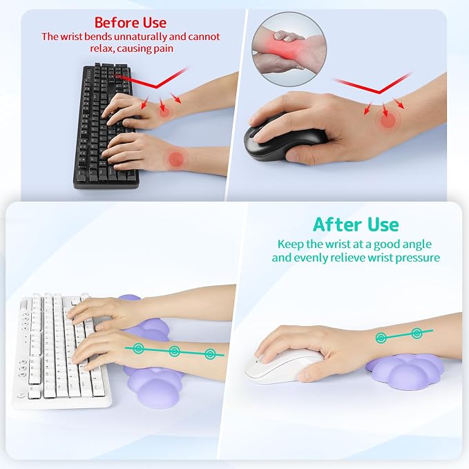 Cloud Wrist Rest Keyboard, Cloud Keyboard Wrist Pad Set