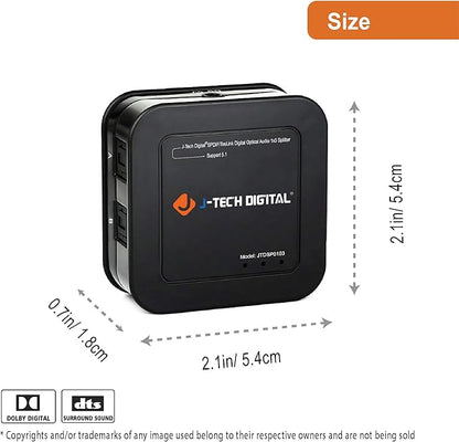 J-Tech Digital Optical Splitter 1 in 3 Out