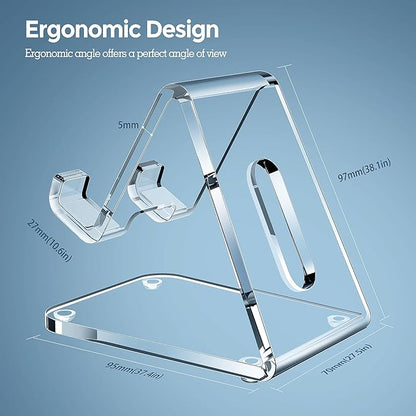 CreaDream Acrylic Cell Phone Stand, 5mm Thicker Clear Cell Phone Holder