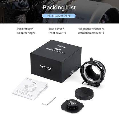 VILTROX PL-E Lens Adapter, Lens Converter Ring Camera Lens Mount Adapter Ring