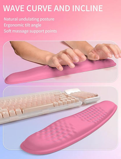 Hokafenle 2in1 Combination, Wave Keyboard Wrist Rest and Ergonomic Curvature