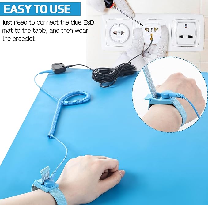Anti-Static Mat Kits Includes Heat Resistant ESD Mats Anti Static Wrist Straps