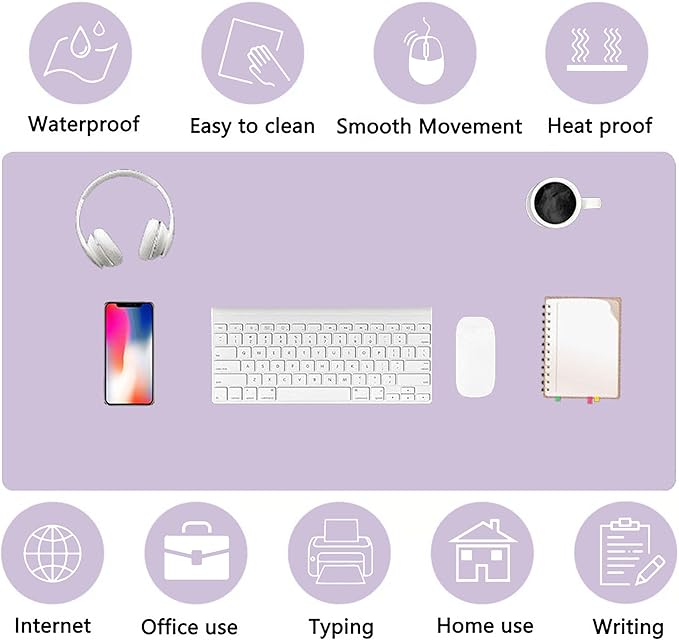 PU Leather Desk Pad Protector Gaming Mouse Pad Non Slip Desk Mat