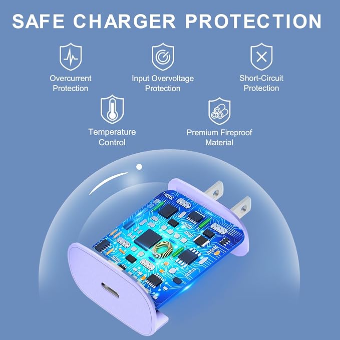 Phone 16 15 Charger, 30W USB C Fast Charger Block & 10FT Long C to C Fast