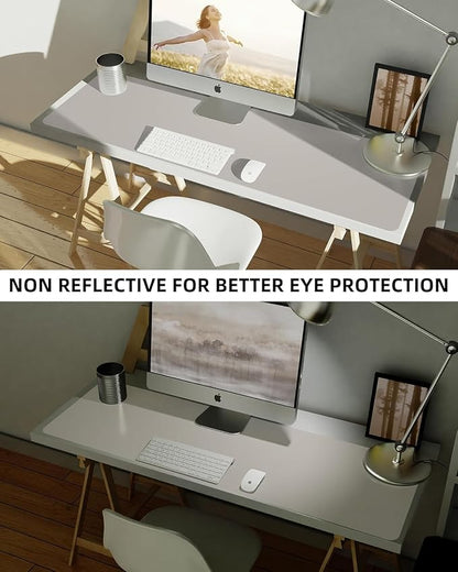 Leather Desk Pad Protector, Large Office Mat & Mouse Pad, Non-Slip Laptop Desk