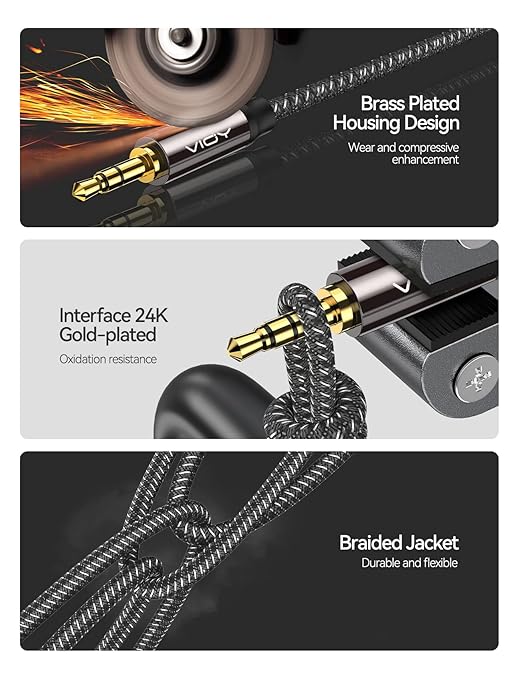 VIOY Headphone Extension Cable 15 FT, 3.5 mm Male to Female Stereo Audio Cable