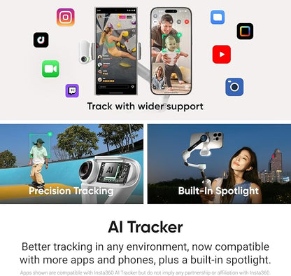 Insta360 Flow 2 Pro Ultimate AI Bundle – Foldable AI Phone Gimbal Stabilizer