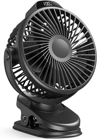 Koonie Portable Clip On Fan, Small USB Fan Battery Operated, 3 Speed
