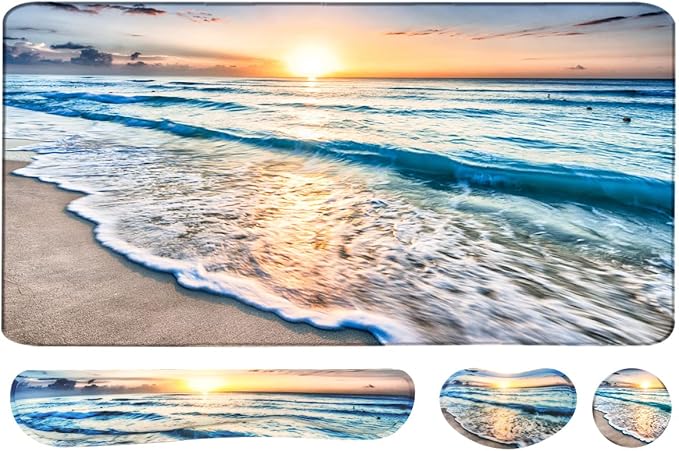 4-in-1 Large Gaming Mouse Pad, Keyboard Wrist Rest Pad & Wrist Support Mousepad