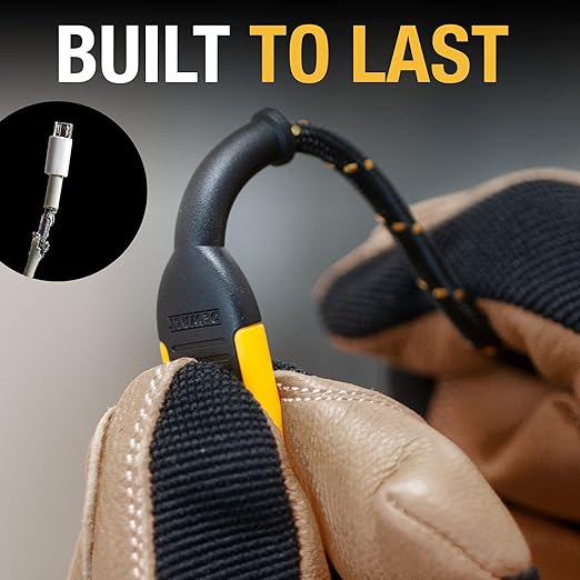 DEWALT Heavy Duty USB to Micro-USB Cable, Jobsite Micro USB Connector Cable