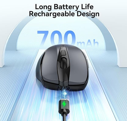 TECKNET Rechargeable Jiggler Wireless Mouse 4800 DPI Silent USB A & Bluetooth