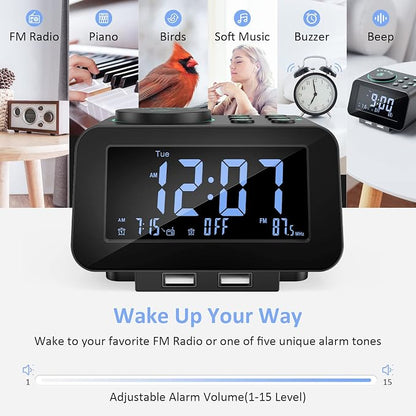uscce Digital Dual Alarm Clock Radio
