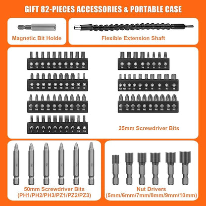 ENERTWIST Cordless Screwdriver, 8V Max 10Nm Electric Screwdriver Rechargeable