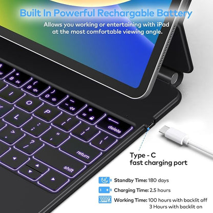 Keyboard Case for iPad Air 13 and iPad Pro 12.9 inch 6th / 5th / 4th / 3rd
