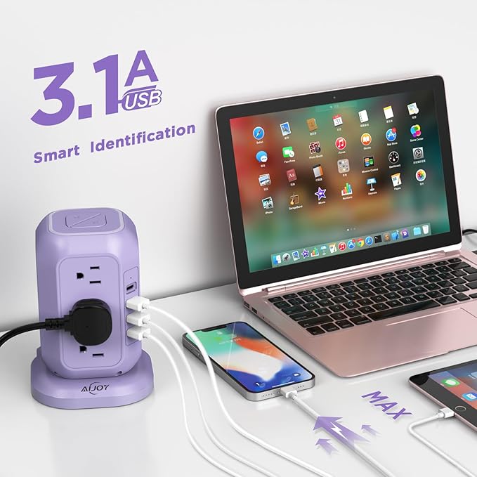 USB C Power Strip Tower, Surge Protector