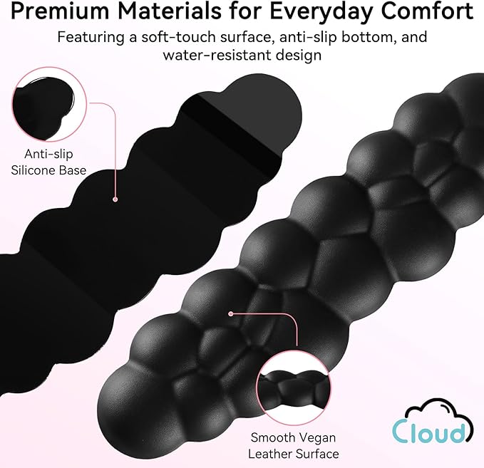Cloud Wrist Rest for Computer Keyboard, 4-in-1 Memory Foam Leather Cloud
