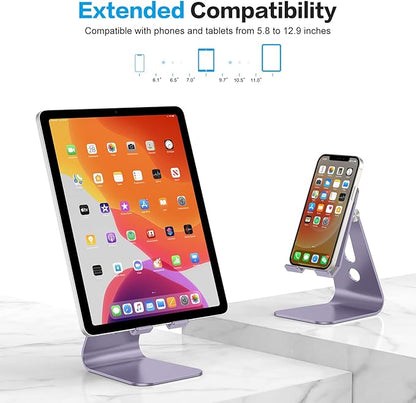 OMOTON Adjustable Tablet Stand for Desk, Upgraded Longer Arms for Greater
