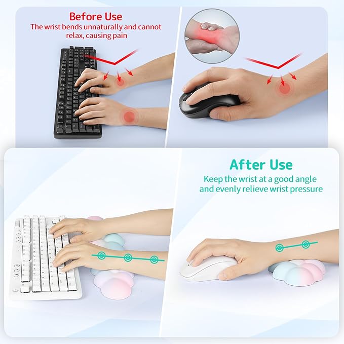 Cloud Wrist Rest Keyboard, Cloud Keyboard Wrist Pad Set