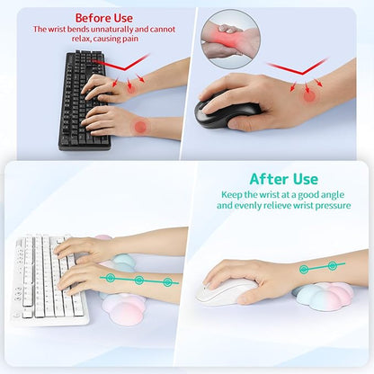 Cloud Wrist Rest Keyboard, Cloud Keyboard Wrist Pad Set