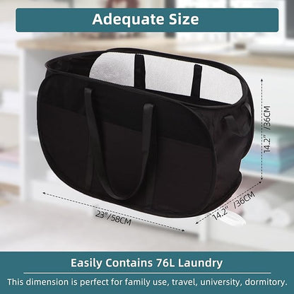 2 Pcs Collapsible Laundry Baskets, Tear Proof Pop Up Laundry Hamper