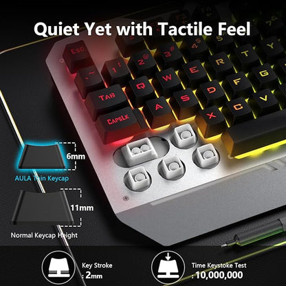 AULA Keyboard, T102 104 Keys Gaming Keyboard and Mouse Combo