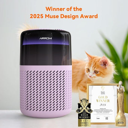 AIRROMI Air Purifier for Bedroom Home, HEPA Filter, Covers Upto 549 Ft²
