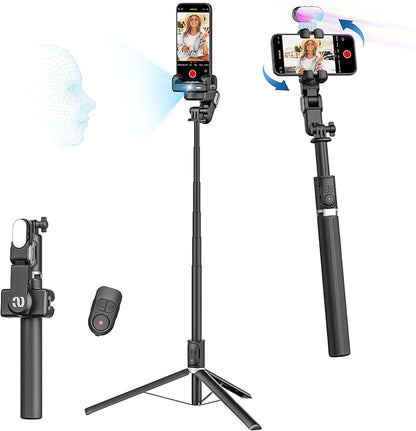 Auto Face Tracking Tripod 360 Rotation w/Stand, Selfie Stick Tripod