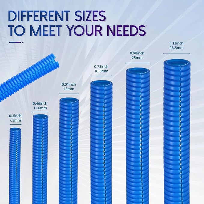 Split Wire Loom Tubing, 25ft Cord Protectors from Pets No Chew, Flexible Wire
