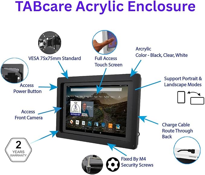 TABcare Anti-Theft Acrylic VESA Enclosure