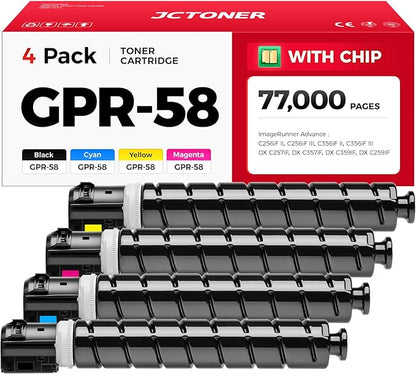 GPR-58 GPR58 High Yield Toner Cartridge 4-Pack Replacement