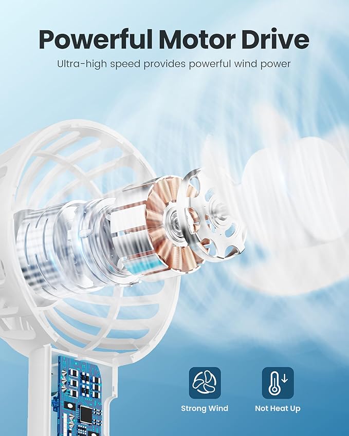 Gaiatop Mini Portable Fan, Small and Powerful, Cute Design 3 Speed Personal