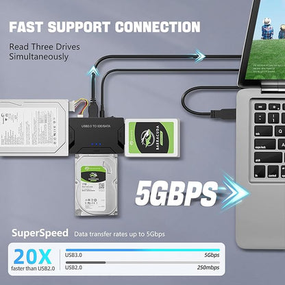 MaxRenard Hard Drive Reader USB 3.0 to SATA/IDE Adapter | Universal External