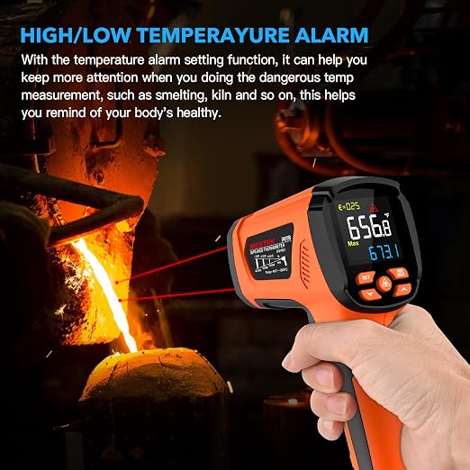 -40℉~3632℉, MESTEK Infrared Thermometer Temperature Gun, High Temp Thermometer