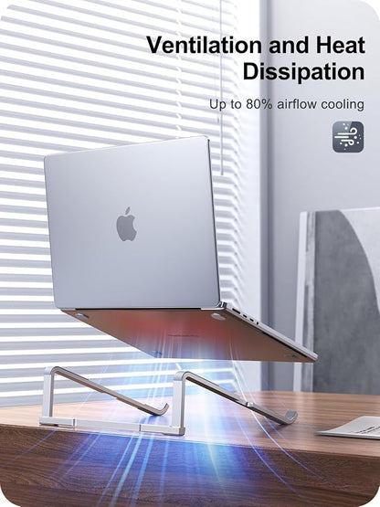 Laptop Stand for Desk, Aluminum Computer Stand for Laptop, Foldable Laptop Riser