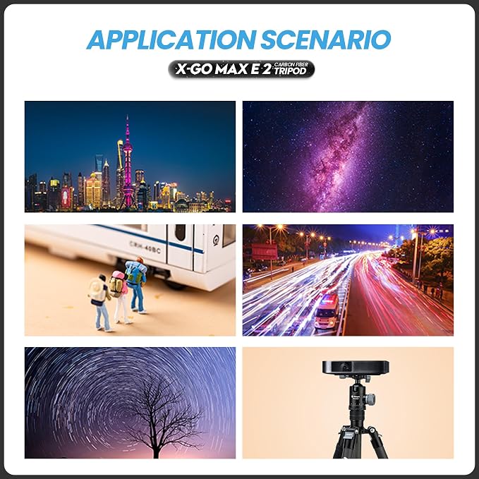 Fotopro 68" Carbon Fiber Travel Tripod, Heavy Duty Camera Tripod