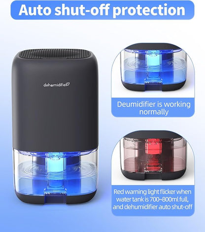 TABYIK Small Dehumidifier for Bedroom, Portable Dehumidifiers for Home