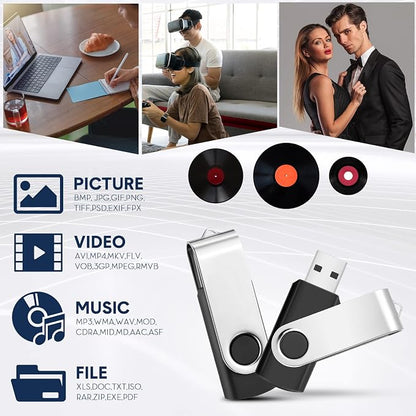 Aoriher 50 Pack USB 2.0 Flash Drives Bulk, Portable USB Thumb Drives