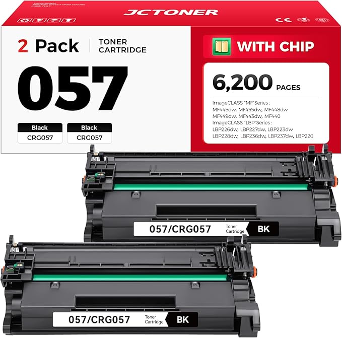 057 Black Toner Cartridge 2-Pack